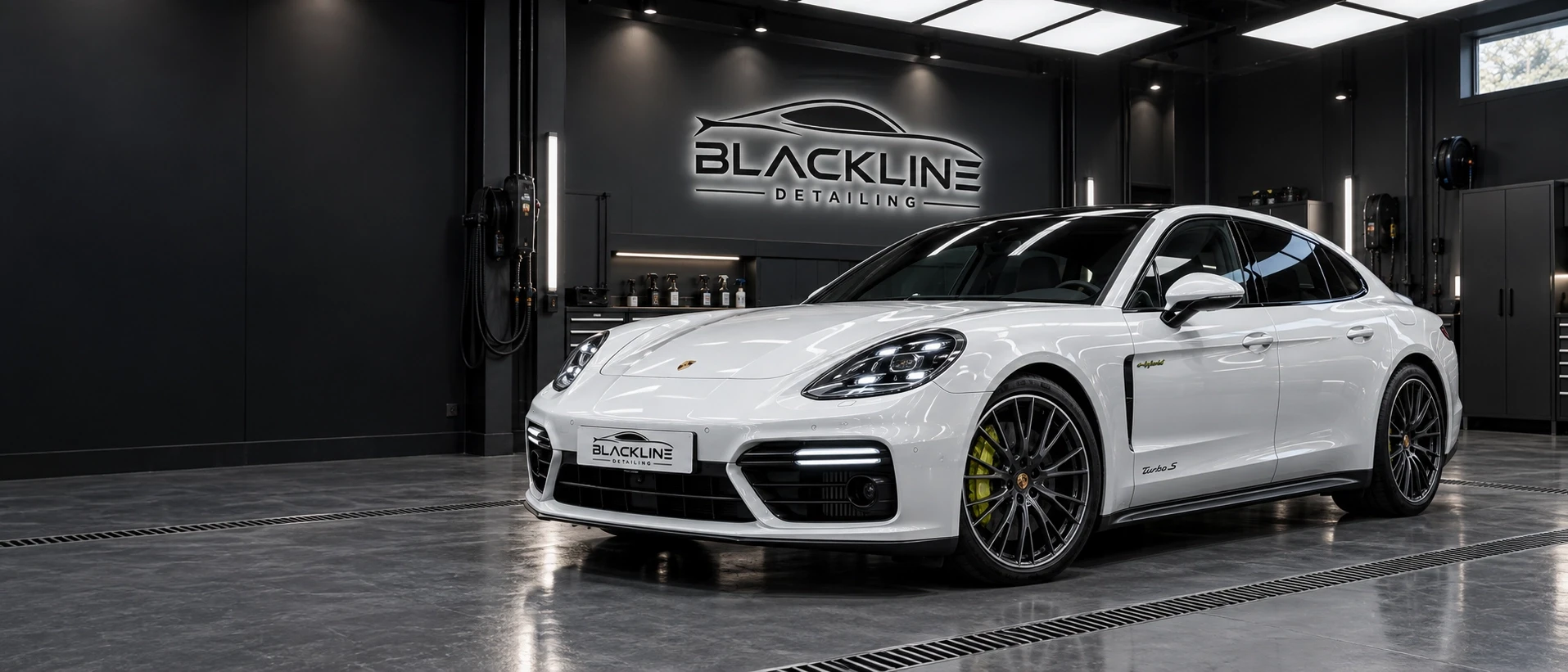 Original Blackline website hero showing a white car